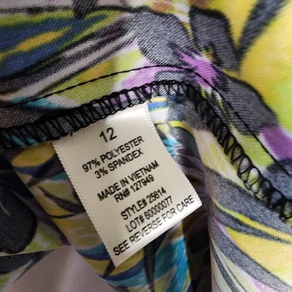 EMMA & MICHELE Blue Green Hawaiian Floral Sleeveless Dress Womens Size 12 - Picture 6 of 7